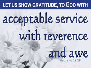 Hebrews 12:28 Let Us Offer Our Acceptable Service to God (white)